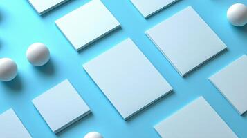 A blue background with white squares and eggs photo