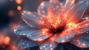 A flower with sparkles on it photo