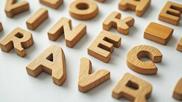 Wooden letters arranged in a circle photo