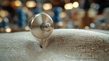 A pin on a piece of cloth photo