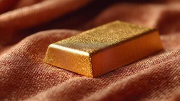 Gold bar on a cloth photo