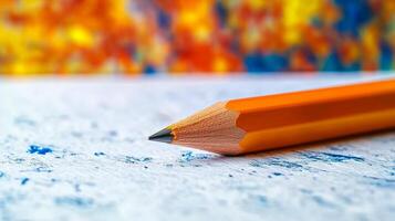 A close up of a pencil on a piece of paper photo