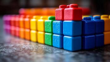 A pile of colorful lego blocks photo