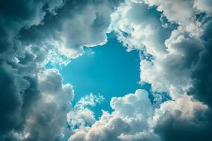 Clouds in the sky with blue sky background photo
