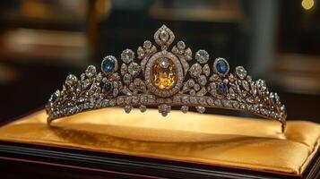 The tiara is made of gold and diamonds photo