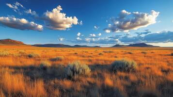 A field with tall grass and a sky photo