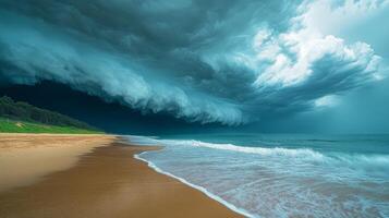 A stormy day at the beach photo