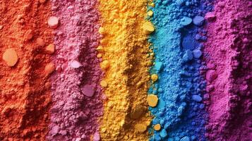 Colorful powder on a black background photo
