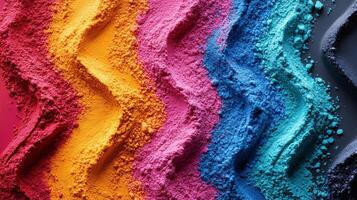 Colorful powder on a black background photo