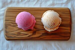 Two scoops of ice cream photo