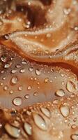 A close up of water droplets on a fabric photo