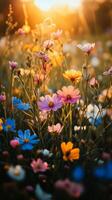 Cosmos flowers in the sun photo