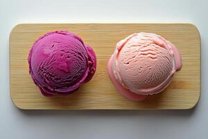 Two scoops of ice cream photo