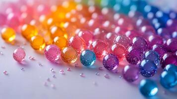 A colorful array of colorful glass beads photo