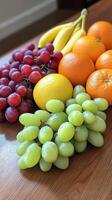 A table with a bunch of fruit on it photo