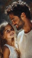 A man and a little girl are smiling photo