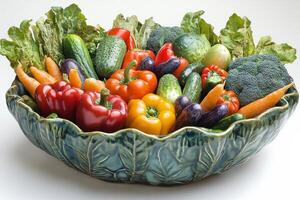 A bowl filled with vegetables photo