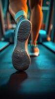 A person walking on a treadmill photo