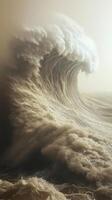 A large wave crashing into the ocean photo