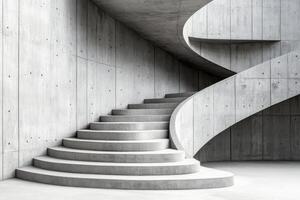 Concrete stairs in a modern building photo