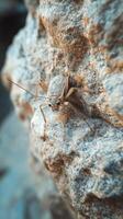 A bug on a rock in the desert photo