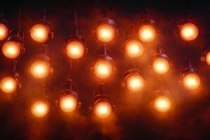 A group of lights are hanging from the ceiling photo