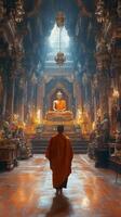 A monk walks into a temple photo