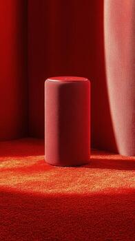 un rojo alfombra con un rojo pared detrás eso foto