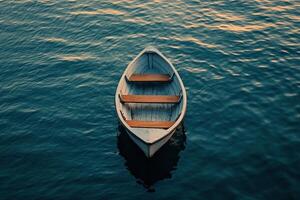 A boat floating in the water photo