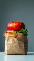 A sandwich with an apple in it photo