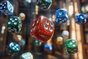 Dice falling from the sky photo