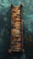 An old wooden bridge over the ocean photo