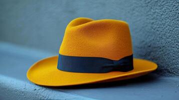 A hat sitting on a wall photo