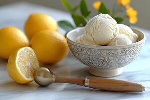A bowl of ice cream photo
