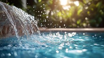 Waterfall in a swimming pool photo