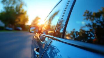 Car window tinting in the city photo