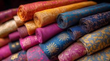 A pile of colorful fabric photo