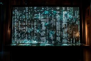A large screen with many lights on it photo