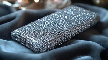 A cell phone case with a diamond pattern on it photo