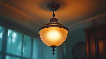 A light hanging from a ceiling photo