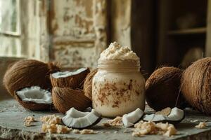 Coconut oil and coconut butter photo
