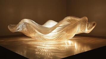 A sculpture made out of glass on a table photo