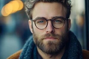 A man with glasses and a beard photo