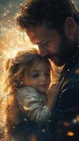 A man holding a little girl in his arms photo