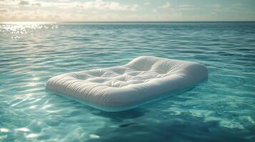 A white cushion floating in the ocean photo