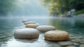 Stone steps in the water photo