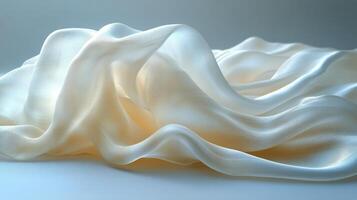 A white cloth with a wave pattern photo