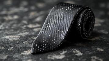 A black tie with white dots on it photo