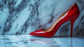 A red high heel shoe photo