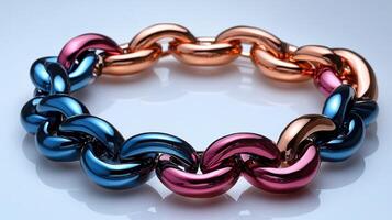 A colorful bracelet with a chain link design photo